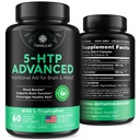 TWINLEAF 5 HTP Supplement for Mood Support - Laget i USA - Naturlig 5-HTP & L-tryptophan Kapsler - 5-HTP Booster for menn og kvinner - proprietær formel for Mood og avslapping - 60 Vegan Kapsler