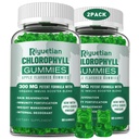 Sugar Free Klorophyll Gummies - med ufiltrert ACV & Vitamin C、B12 - Energiforsterkning, Immun & Digestion Support, Naturlig Deodorant, Hudpleie - Vegan, Ikke-GMO - 120 Gummies