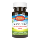 Carlson - Niacin-Time, Time-Environment, 500 mg, Vitamin B-3, Kolesterolmetabolisme, Energiproduksjon, hjertehelse, 50 tabletter
