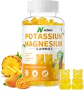Kalium Magnesium Gummies, Ny Formula Calm Magnesium Glycinat Gummies, Chewable Gummy Supplements for Ben Cramps & Muscle, Pineapple Flavor 90 Count