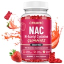 CFILIHTC NAC Gummies 600 mg, N Acetyl Cystein Supplement med glutation, Resveratrol, Magnesium, CoQ10, NAC Chewable for antioksidanter og immunstøtte, Jordbær Flavor 60 Gummies