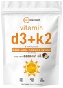 Mikroingredienser Vitamin D3 5000 IU + K2 MK-7 100 mg, 300 Softgels | Jomfru kokosolje | 2-i-1 Bein, Immun og hjerte støtte | Lett å svelge, ikke-GMO