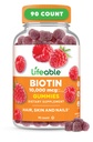 Livbar Biotin Gummies | 10.000mcg | Great Tasting Håret og negler Gummies | GMO-fri vegansk Biotin Supplement | Hårhud og negler Vitaminer for kvinner | 90 Gummies