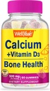 VelJa Kalsium 500mg + vitamin D3 1000 IE (25mg) Gummier - Bein Helse og Muskel Supprt, Immun støtte Gummy, Ikke GMO, Glutenfri, Blande Frukt Flavors - 60 Gummies