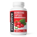 STAY ELIVE Premium Berberin med ceylon kanel, 3-i-1 kompleks med berberin HCL 1200 mg & biter gourd ekstrakt, 120 kapsler, ekstra styrke pulver, ikke-GMO & glutenfri supplement
