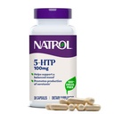 Natrol Mood + Stress 5-HTP 100 mg, kosttilskudd for en balansert humør, kapsler for voksne, 30 kapsler, opp til en 30 dagers forsyning