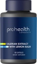ProHelse Valerian Extract + Lemon Balm (60 kapsler) 160 mg Valerian + 80 mg Lemon Balm | Avslapping og søvnstøtte | Ingen morgen Grogginess | Vegansk | Glutenfri | Soja Gratis