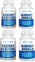 Njuregjenoppretting og Nurnal Shield 4-Pack Bundle Pills - Naturlig Nurn Support Supplement for Nurnal Cleanse Detox & Repair - Omfattende Nyre & Nurnal Health Supplement for å støtte Nurnal funksjon