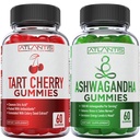 60 Ashwagandha Gummies + 60 Tart Cherry Gummies -Ashwagandha Øker energinivåene og styrker immunsystemet - Tart Cherry har avansert uric syre renser for øyeblikkelig gut smerte Reli