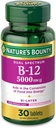 Vitamin B12 av naturens Bounty, Dual Layer Dietary Supplement, rask frigivelse og utvidet frigjøring, støtter energimetabolisme og nervesystem helse, 5000mcg, 30 tabletter