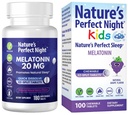 Naturens perfekte nattebukser Melatonin 20 mg | Kids Melatonin 1 mg | 180 greve | 100 greve | Sukker | Glutenfri | Ikke-GMO | Vegan