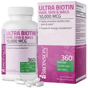 Bronson Ultra Biotin 10 000 Mcg hår hud og negler Supplement, ikke-GMO, 360 vegetarisk kapsel