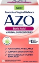 AZO Boric Acid Suppositories for kvinner, hjelper støtte Odor kontroll og balanse Vaginal PH med klinisk studert boresyre, ikke-GMO, 30 greve