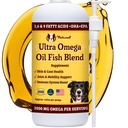 Naturlig hundeselskap Ultra Omega olje for hunder en 2000 MG Omega 3, 6, 9 med laks, Pollock & Flaksfrøolje, EPA & DHA, Hundetilskudd for hud, Coat, Joints, Allergi & Itch Relief, Hunde Fish Oil 16oz