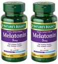 Naturens Bounty Melatonin 5mg Dual Spectrum, 100% Drug Free Sleep Supplement, Rask frigjøring og utvidet frigjøring, fremmer avslapping og søvn helse, 60 Bi-Layer Tabletter (pakke av 2)