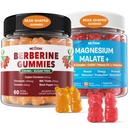2Pack Berberine Supplement Gummies 1500mg + 2Pack Magnesium Malate med CoQ10-100mg Gummies