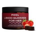 FOCL Kvinne Libido Booster for kvinner - Boost Desire, Arousal, energi, Hjelper fremme hormonbalanse - Horny Goat Weed, Fenugreek & Grønn Te (30 gummier Strawberry Cream)