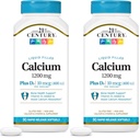 21st Century Kalsium Plus D3 flytende fylt softgel, 1200 mg, 90 greve (pakke med 2)