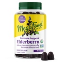 Megafood Elderberry Immune Support Supplement - Vegan Elderberry Gummies for voksne - laget med sink og ekte mat - Pektin-basert, Glutenfri, USDA Økologisk - 54 Gummier, 27 Serveringer
