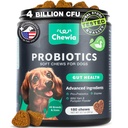 Probiotika for hunder Gut Helse, Digestion, Immunitet, Yeast Balance, Kylling Hud, Allergier Støtte - Hunde Probiotiske Chews med Digestive Enzymer for Gut Flora- Myke Behandlinger med Pumpkin og Yeast Powder