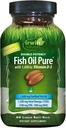 Double-Potency Fish Oil Pure av Irwin Naturals, Citrus Flavor med vitamin D-3, 60 flytende Soft-Gels