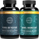 Primal Harvest Primal Gut gjenoppretting og Primal Magnesium Supplement 2 Pack Bundle (180 kapsler)