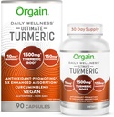 Orgain Ultimate Turmeric Supplement 1500 mg, Curcumin og Bioperine Black Pepper Extract Herbal Blande, støtter Antioksidant og hjerte helse - 90 kapsler, 1 måneds forsyning