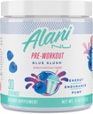 Alani Nu Pre Trening pulver Blå Slush, Amino energiforsterkning, Endurance Supplement, Sukkerfri, 200 mg Koffein, L-Theanine, Beta-Alanin, L-Citrullin, 30 serveringer