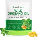 Olje av Oregano Softgels, 120 greve Oregano olje Supplement kapsler, Oregano olje kapsler, 165mg Carvatrol, 2 i 1 6000mg Olje av Oregano med svart frøolje 200mg