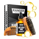 Beared Kit av Ranger Grooming Company av Leven Rose, 100% økologisk naturlig fragrance gratis usentrert beard olje, Boar Bristle Beard Brush, Naturlig tre Comb Beard Care Starter sett for menn