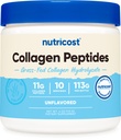 Nutricost Collage Peptides pulver 4 oz (uovertruffen) Type I, Type III Collage - Grass-Fed, Glutenfri og ikke-GMO