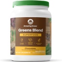 Amazing Grass Greens Superfood pulver: Grønn pulver med digestive enzymer og probiotika, organisk spirulina, klorella, og beet rot pulver, sjokolade, 100 serveringer