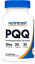 Nutricost PQQ (Pyrroloquinoline Quinone) 20 mg, 30 kapsler - Vegetariske kapsler, ikke-GMO, Glutenfri