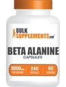 BulkSupplements.com Beta Alanine Kapsler - Beta Alanine Supplement, Pre-Workout Supplement - Glutenfri, 4 Kapsler per servering, (3000mg), 240 Count (Pack of 1)