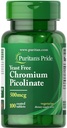 Puritans Pride Krom Picolinate 500 Mcg Yeast Gratis, 100 greve