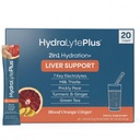 Hydralyte Liver Support + Electrolyte Blande med melk Thistle, Turmerisk, Ginger, Prickly Pear, Grønn Te Ekstrakt Formulert for rask rehydrering (Blod Orange Ginger, 20 Packets)