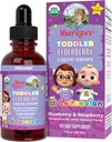 MaryRuth Organics Cocomelon Toddler Elderbær Syrup, USDA Organic Elderberry, Sukkerfri Kids Immunstøtte Supplement for alderen 1-3 år, Clean Label Project Verifisert®, Vegan, Glutenfri, 1 Fl Oz
