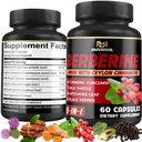 Berberin Supplement med Ceylon Cinnamon, Turmeric, Artichoke, Melk Thistle - Berberine HCl Supplement piller - 60 kapsler [2 month Supply]