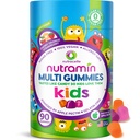 Nutracelle NUTRAMIN Sukker-fri, Allergen-fri 100% Vegan Gummy Multivitaminer for barn - Great Tasting Naturlige Gummier Dine barn vil elske - 90 Count Bottle