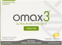 Omax3 Naturlig Omega 3 Fiskeoljepiller 1500 MG EPA DHA - Omega3 Fatty Acid Kosttilskudd Muskel og ledd - Glutenfri, Wild Caught, Ikke GMO, 60-dagers Supply Blister pakket (2 bokser)