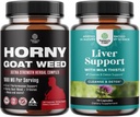 Bundle of Horny Goat Weed for menn - Ekstra styrke Mann Supplement for Stamina & Energi og Liver Cleanse Detox & Repair - Silymarin Melke Thistle med Dandelion Root Choline Beetroot Artichoke Extract