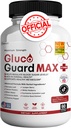 Gluco Guard Max Daily wellness Support Supplement med vitaminer, mineraler og urter - Kromium, magnesium, Banaba, Bitter Melon, og sink - Ikke-GMO, Glutenfri - 60 kapsler