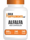BulkSupplements.com Alfalfa Extract Capsules - Alfalfa Supplement, Grønn Superfood Supplement, Alfalfa Kapsler - Glutenfri, 1 Kapsel per servering, 240 Veg Kapsler (Pack of 1)