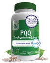 Helse Thru Nutrition PQQ 20mg 30 Servings Pyrroloquinoline Quinone som PureQQ | Fremmer Mitochondrial Biogenese | Certified Vegansk | Ikke-GMO Glutenfri Kapsler | Ren etikett PQQ Tillegg