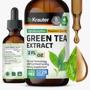 BIO KRAUTER Grønn Te ekstrakt flytende dråper - Grønn te kosttilskudd - Antioksidant kilde - alkohol og sukker gratis - 2 fl.Oz.