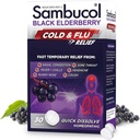 Sambucol Cold og influensa Relief Tabletter - Homeopatisk kald medisin, Remedy for voksne, Svart Elderbær for kulde, Sink Remedy - 30 Count