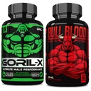 ONL menns Testosteron Booster Bundle - GORIL-X & Bull blod | Forbedre styrke, Stamina & energi | med horny Goat Weed, Maca, Tongkat Ali, Tribulus - 120 kapsler