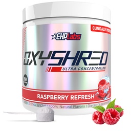 EHP Labs OxyShored Pre Workout pulver - Preworkout pulver med L Glutamine & Acetyl L karnitin, energiforbedret drikke - bringebær forfriskende, 60 serveringer