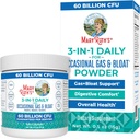 MaryRuth Organics 3-i-1 Gass & Bloat Probiotika | Probiotika for normal digestiv funksjon | Probiotika for kvinner og menn | Prebiotika & Postbiotika | 60 milliarder CFU | hyllestabil | 0,5 oz
