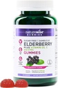NatureWise Sambucus Elderberry Gummies - Sukkerfri - Daglig immunstøtte Supplement for barn og voksne*, med vitamin C, D3, sink - Vegan, Glutenfri, ikke-GMO - 90 greve[45-dagers forsyning]